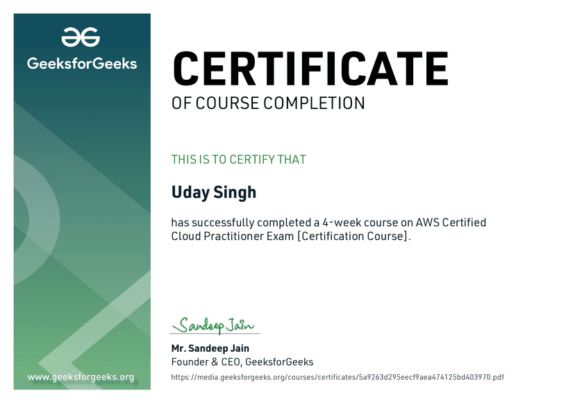 GFG - AWS Certified Cloud Practitioner